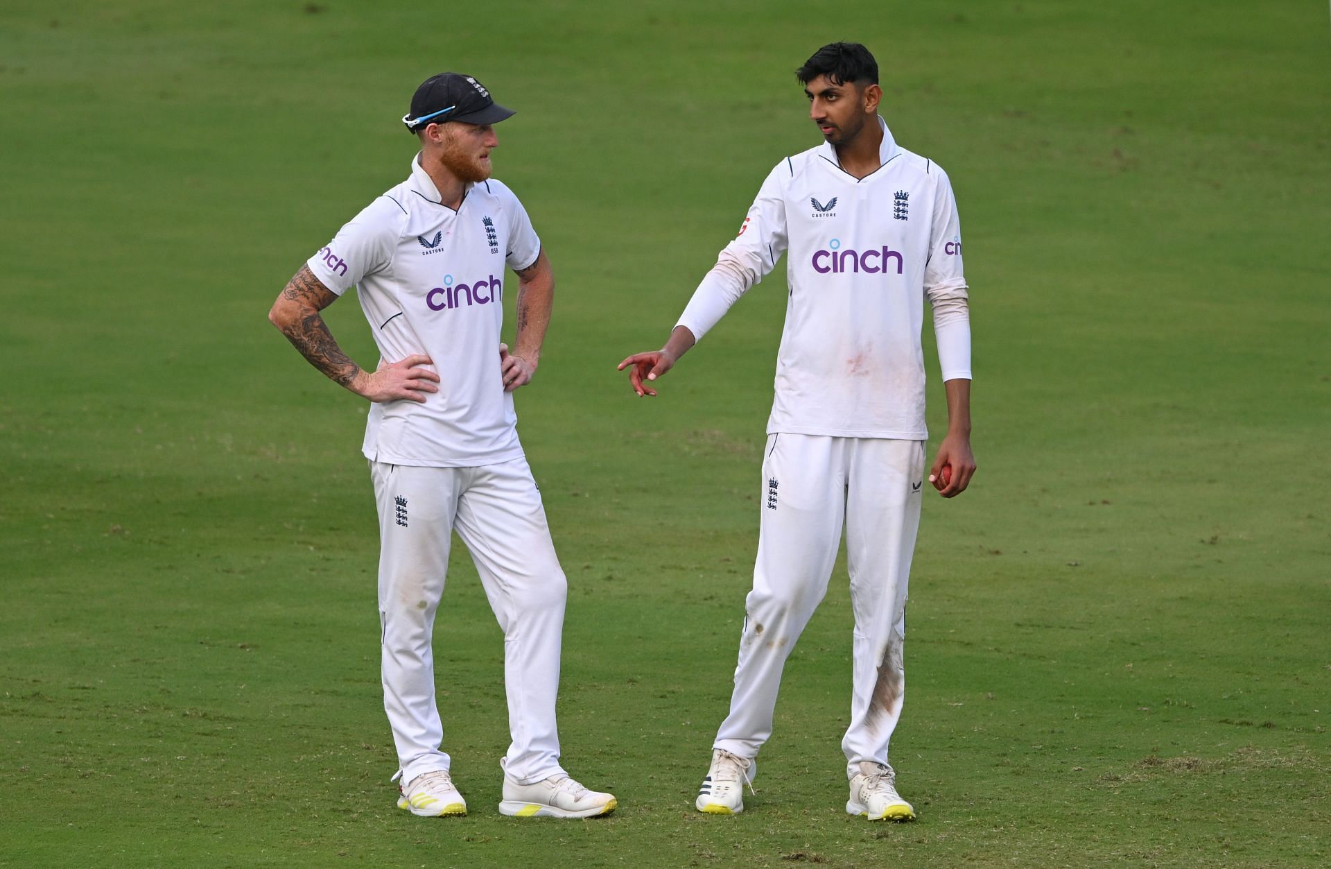 Ben Stokes and Shoaib Bashir. (Image Credits: Getty)